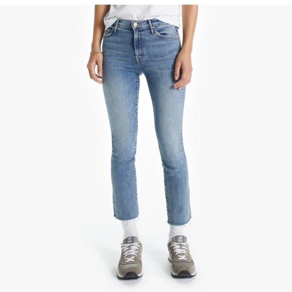 Mother Denim The Rascal Ankle Fray Bonfire Lighning Light Wash Jeans- Size 27 - Picture 1 of 10